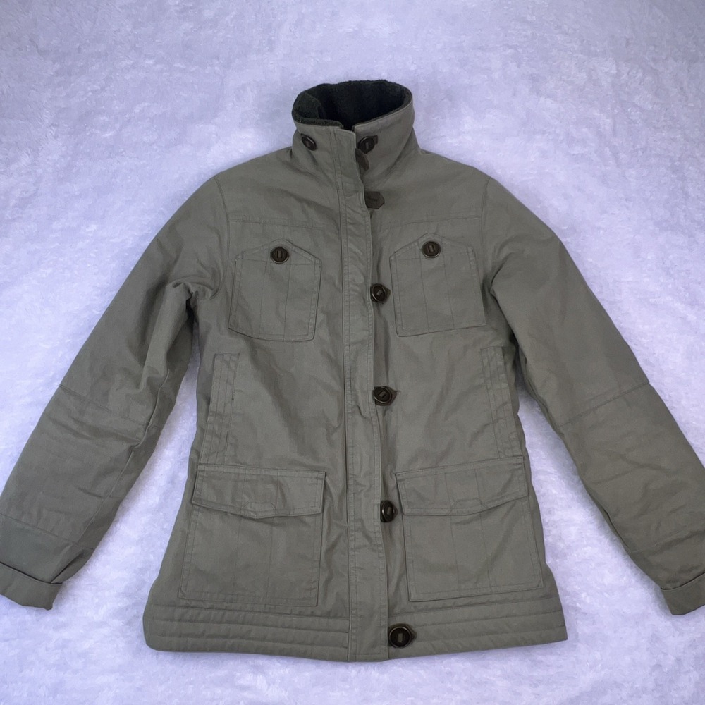 Scapegoat Women's Small Olive Green Canvas Jacket Full Zip Lined‎